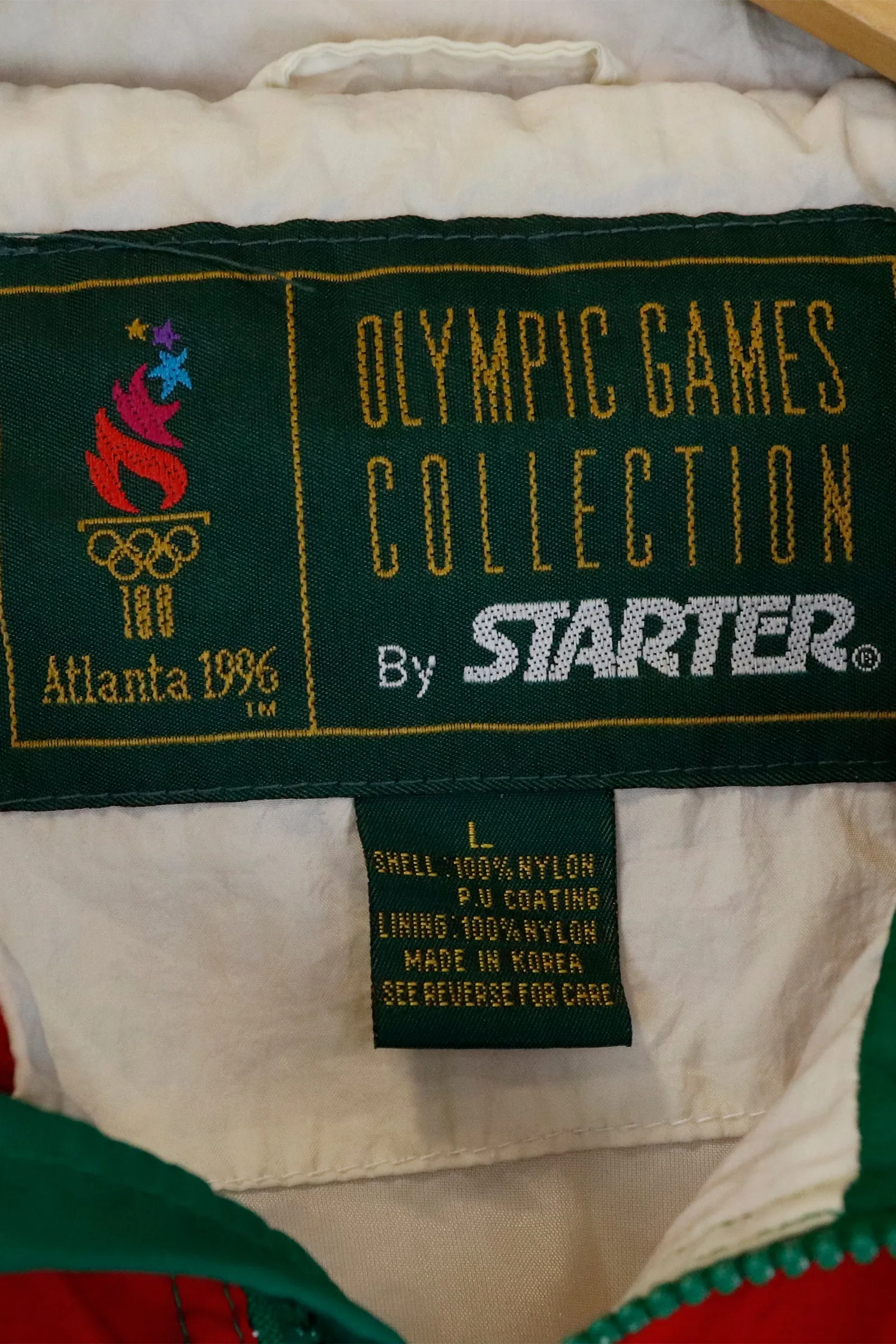 Vintage 1996 Starter Atlanta Olypic Games Mexico Flag Jacket Sz L