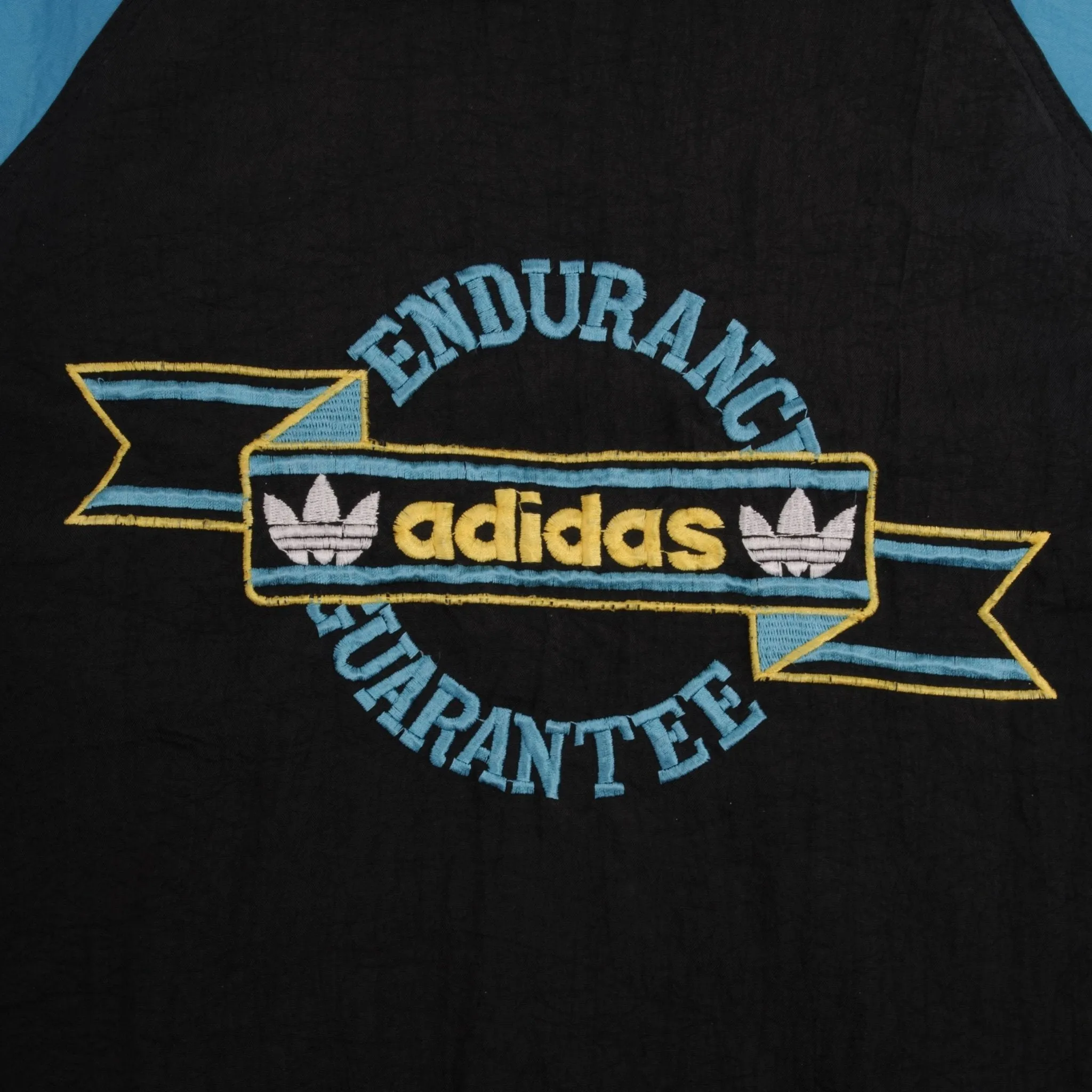 VINTAGE ADIDAS ENDURANCE GUARANTEE VARSITY 1980S TRACK JACKET SIZE MEDIUM