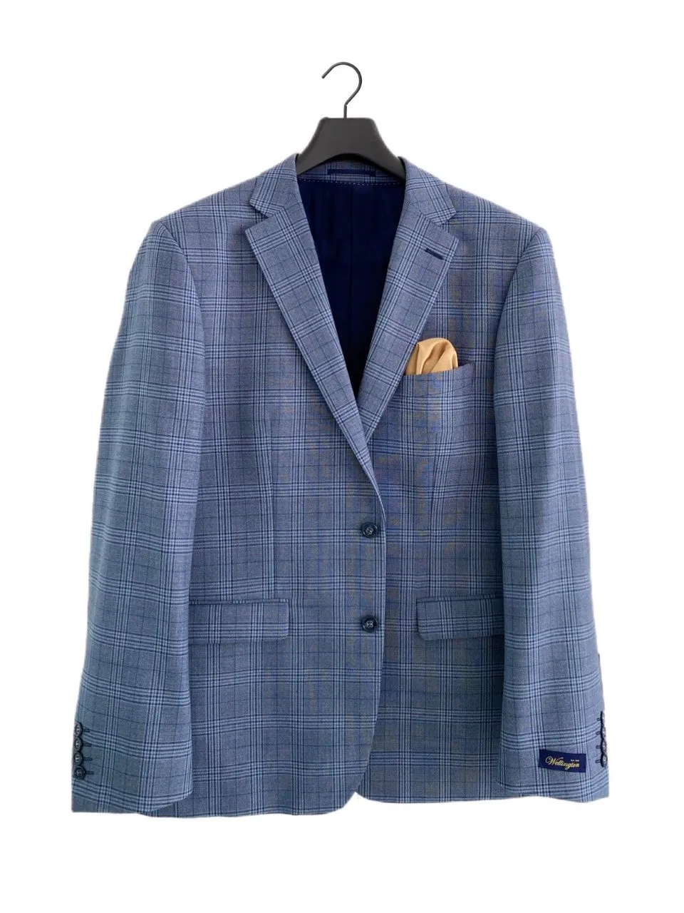 WELLINGTON Blue/Grey Prince of Wales Check Blazer