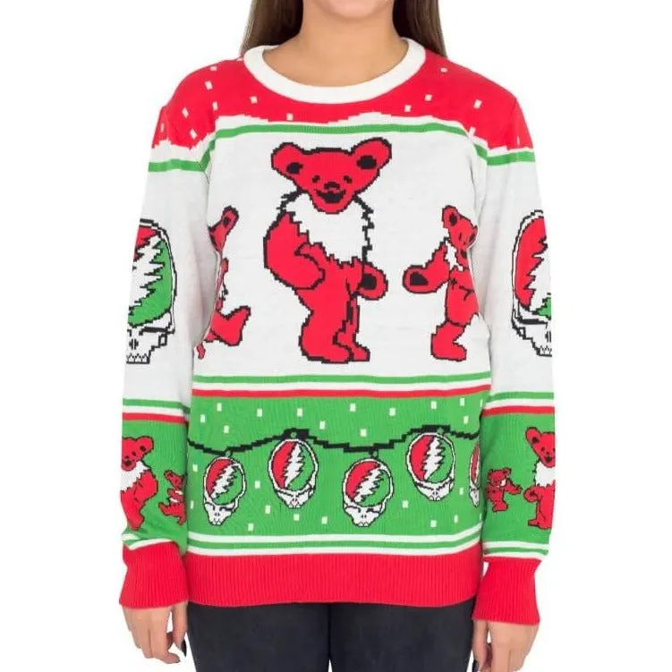 Women's Classic Grateful Dead Dancing Bears Ugly Christmas Sweater