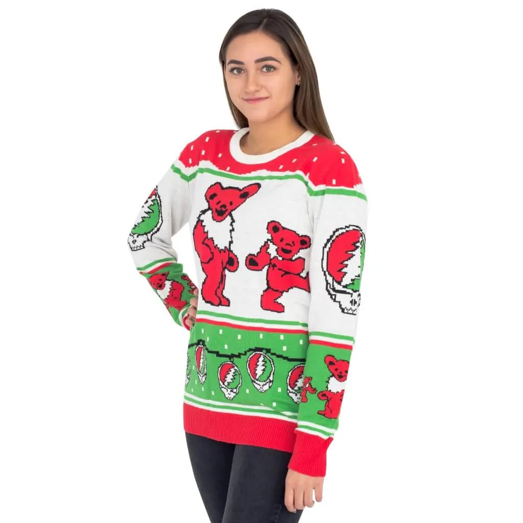 Women's Classic Grateful Dead Dancing Bears Ugly Christmas Sweater