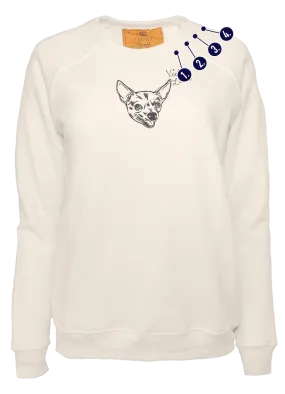 Women's Custom Pet Portrait Classic Crew Pullover with Mini Embroidery