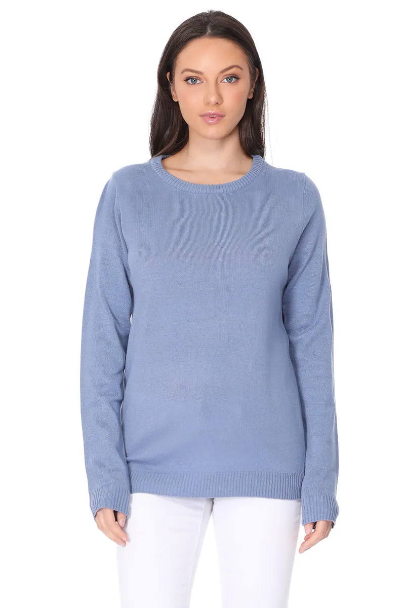 YEMAK Women's Casual Long Sleeve Crewneck Pullover Sweater MK3399 (S-L)