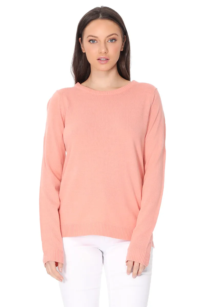 YEMAK Women's Casual Long Sleeve Crewneck Pullover Sweater MK3399 (S-L)