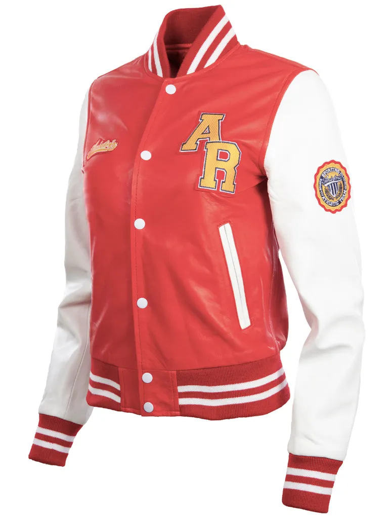 YWVV Women's Varsity Jacket - Red/White